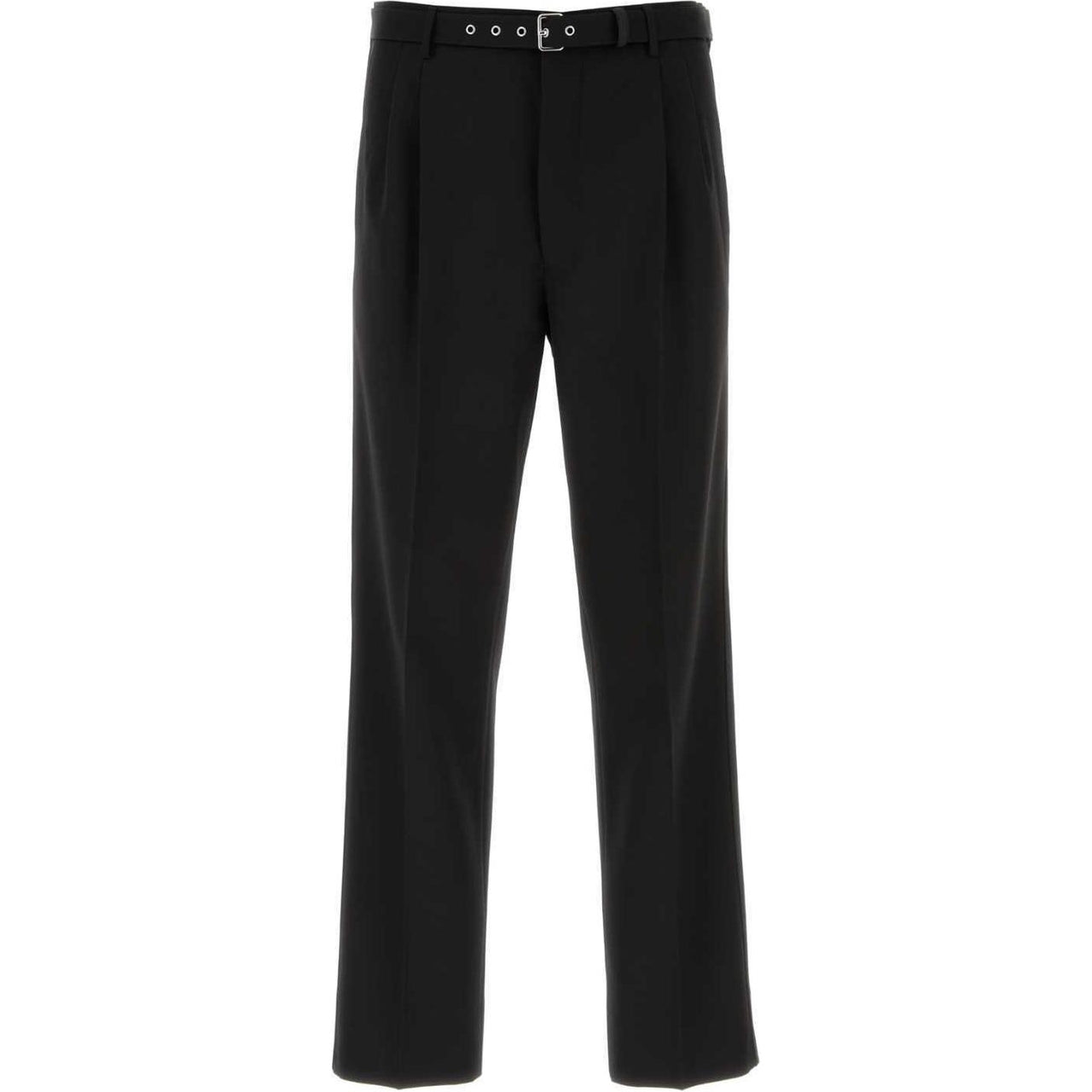 PRADA Mid Rise Belted Straight Leg Trousers