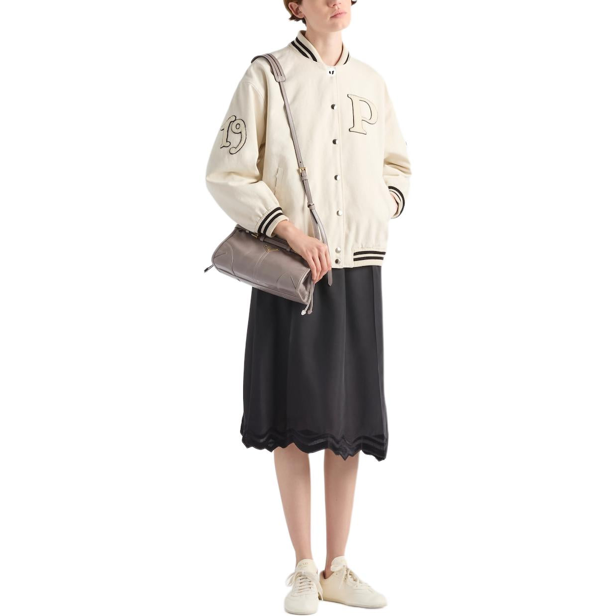 PRADA Canvas Bomber Jacket With Patches
