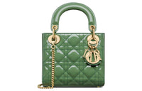 DIOR Lady Dior Patent Leather Cowhide Dior Bag Handbag Shoulder Bag Crossbody Bag Mini Women's Jade Green