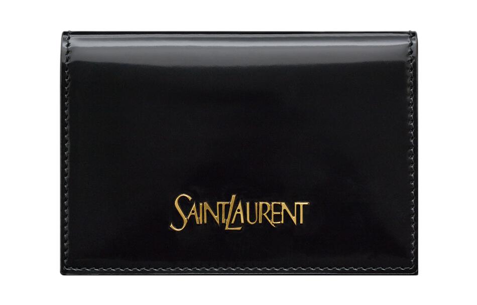 SAINT LAURENT Calfskin Card Holder Women's Black