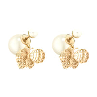 DIOR Resin Metal Earrings Women's Gold