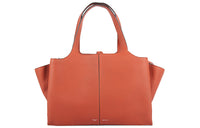 CELINE Cow Leather Wings Bag, Tote Bag, Shopping Bag, Handbag Large Size Women's Orange Red
