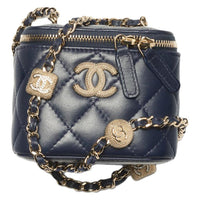 CHANEL Sheepskin Box Bag Handbag Shoulder Bag Crossbody Bag Women's Black