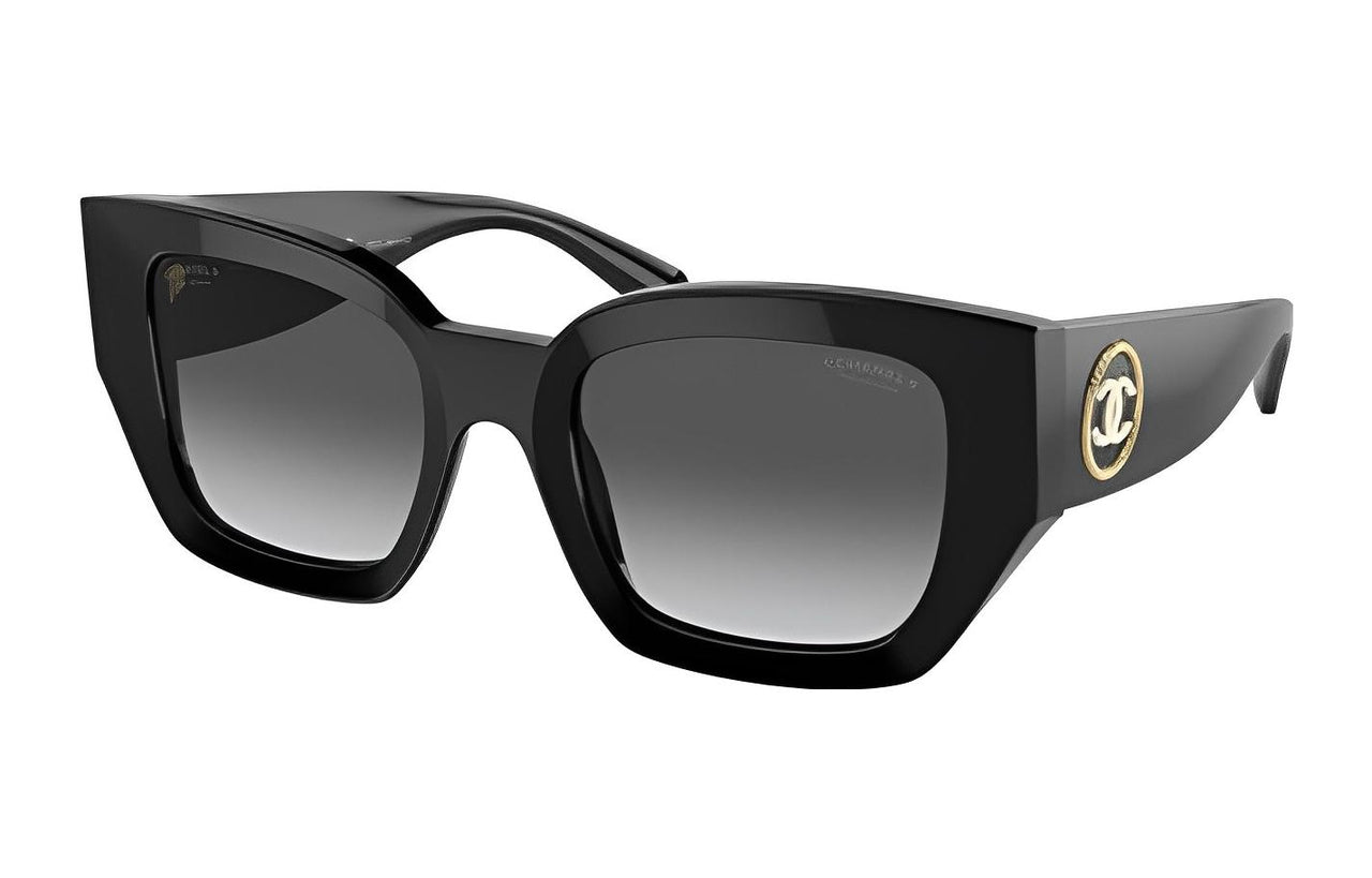 CHANEL Plate Frame Butterfly Sunglasses Unisex Black