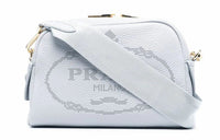 PRADA Deerskin Shoulder Bag Women's Light Blue