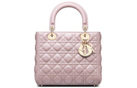 DIOR Lady Dior Sheepskin Wicker Pattern Dior Bag Shoulder Bag Crossbody Bag Handbag Medium Size Women's Lotus Pink