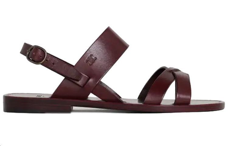 CELINE Lerins Strap Sandals Women's Burgundy Red