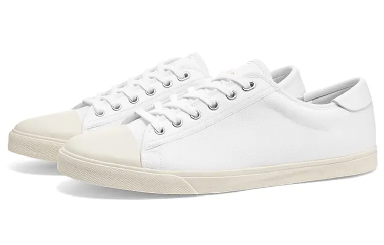 CELINE CANVAS Low-Top Canvas Shoes Men's White
