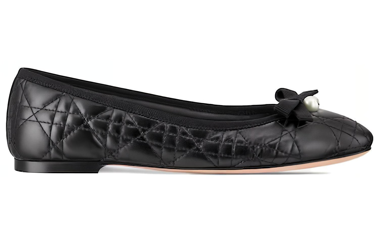 DIOR BALLET FLAT Casual Single Shoes Women's Black
