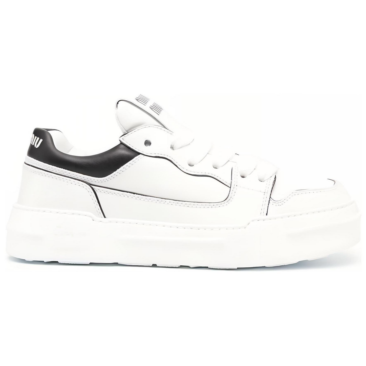 MIU MIU Low Top Stylish Skateboarding Shoes Women's White Black