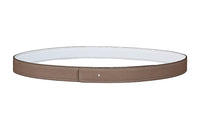 HERMES Double-Sided Silver Buckle Epsom Calfskin Double-Sided Leather Belt Women's Brown/White Width: 2.4cm