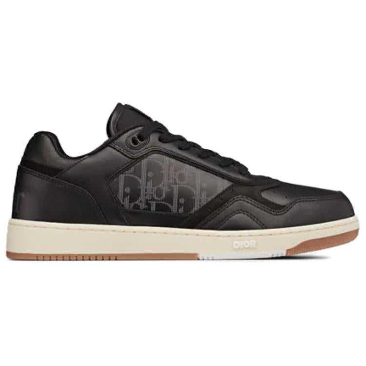 DIOR B27 Low Erl Black Smooth Calfskin And DIOR Oblique Galaxy Leather