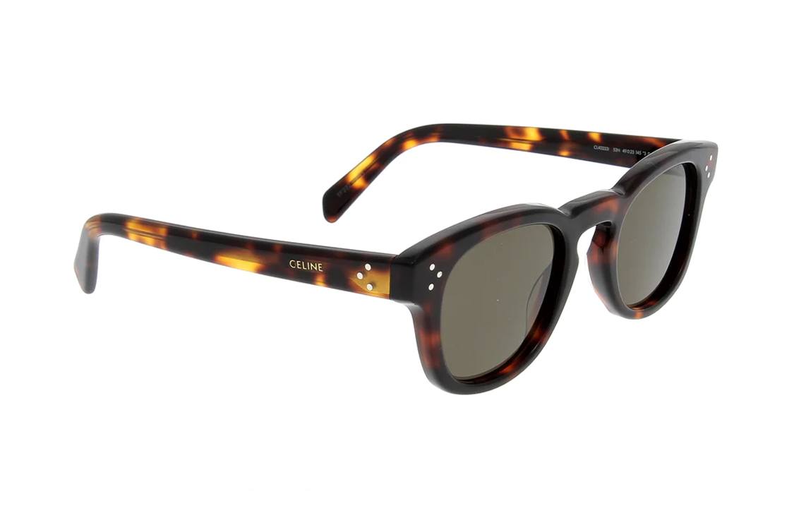 CELINE Irregular Shape Sunglasses Women's Tortoiseshell