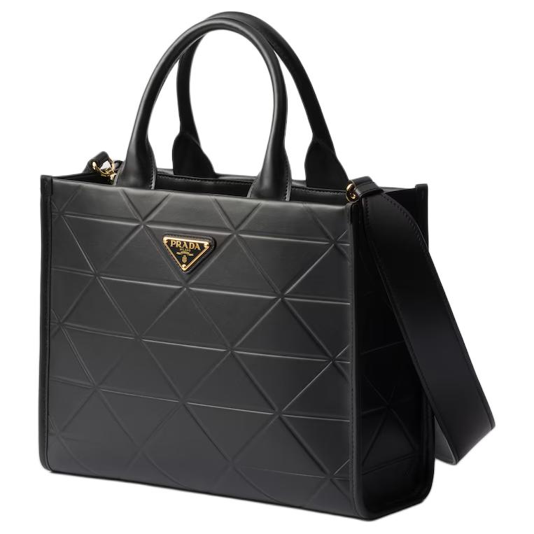 PRADA Leather Shoulder Bag Crossbody Bag Handbag Medium Size Women's Black