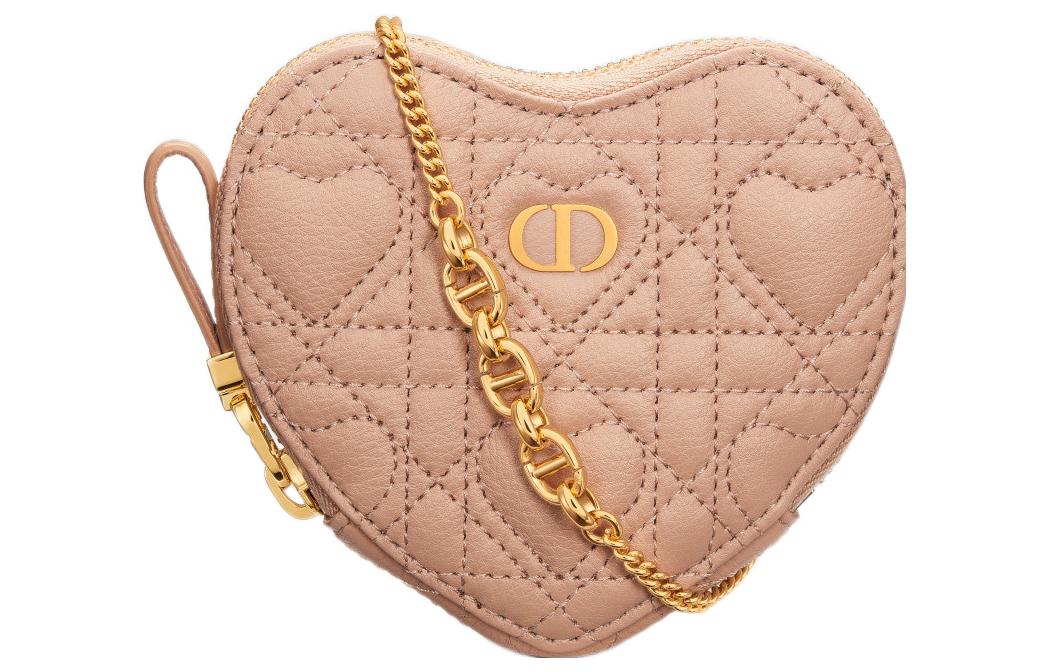 DIOR Caro Cow Leather Handheld Shoulder Bag, Crossbody Bag Women's Pink