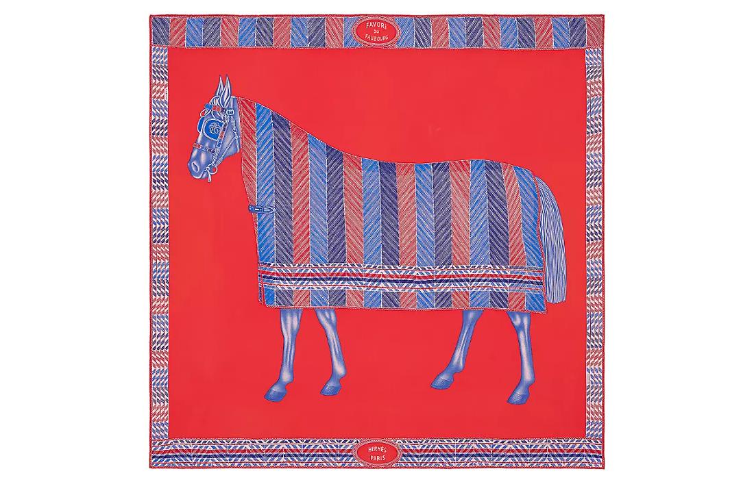 HERMES Silk Scarves Women's Red