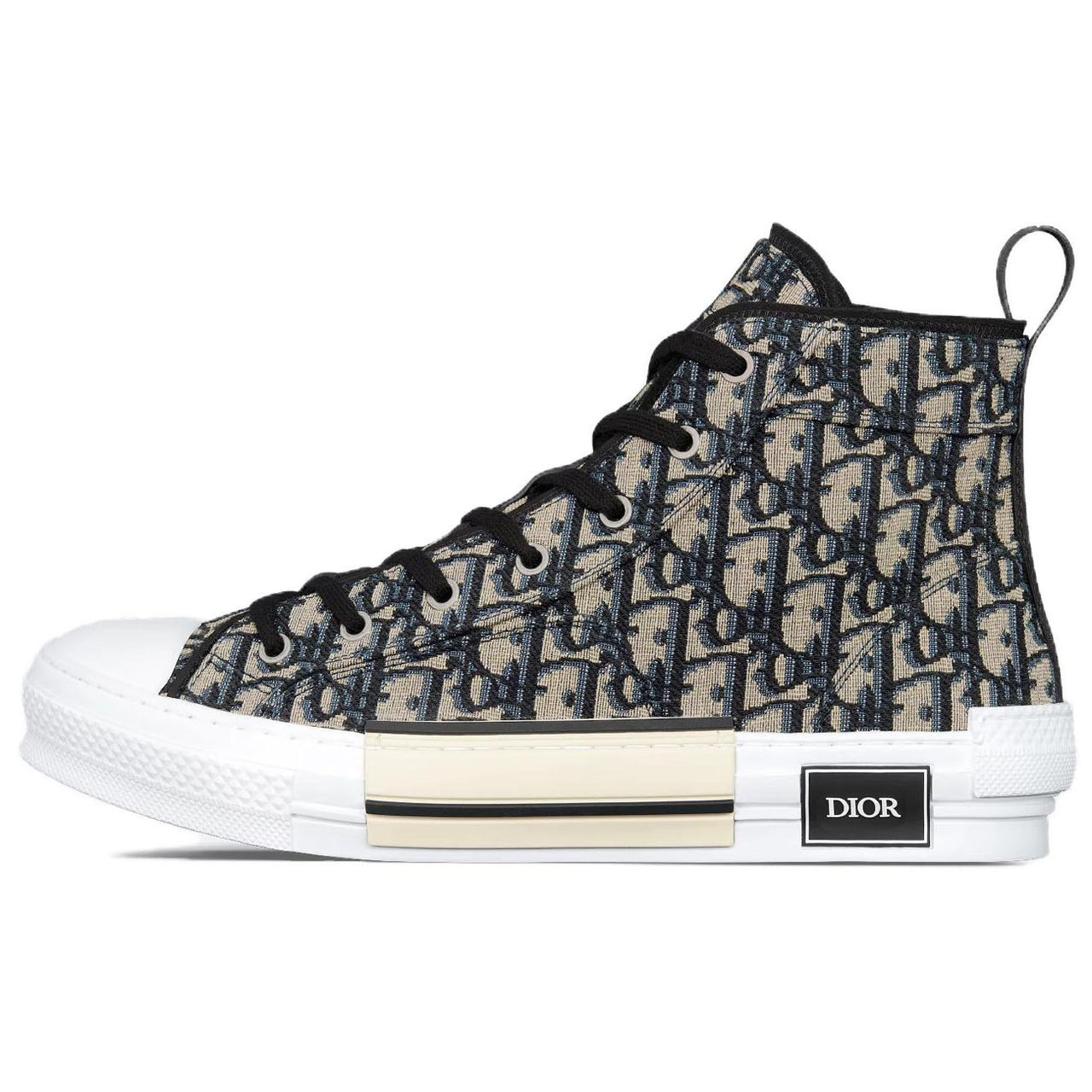 DIOR B23 High-Top Skateboard Shoes Men's Beige Black