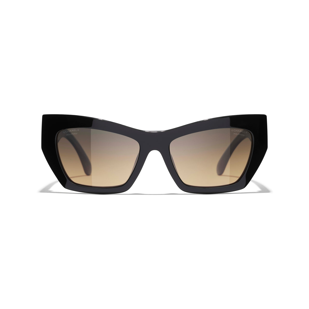 CHANEL Acetate Nylon Cat Eye Sunglasses Unisex Black