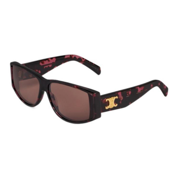 CELINE Acetate Irregular Shape Sunglasses Women's Pink