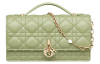 DIOR Lady Dior Lambskin Shoulder Bag Crossbody Bag Handbag Women's Green