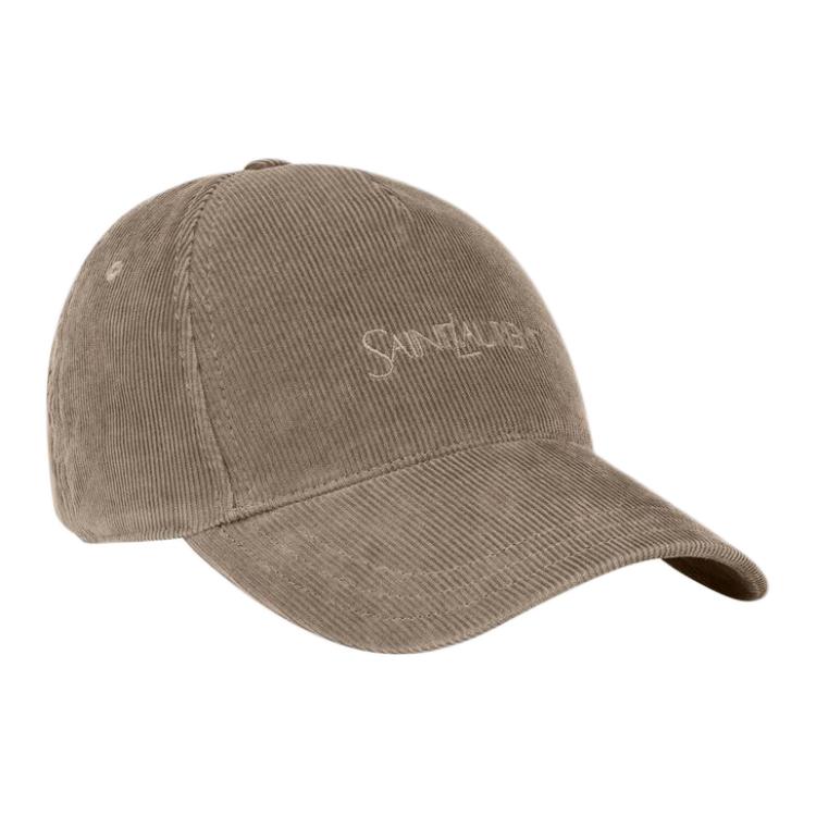 SAINT LAURENT Logo embroidered Corduroy Cap