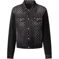 LOUIS VUITTON Flocked Damier Denim Trucker Jacket