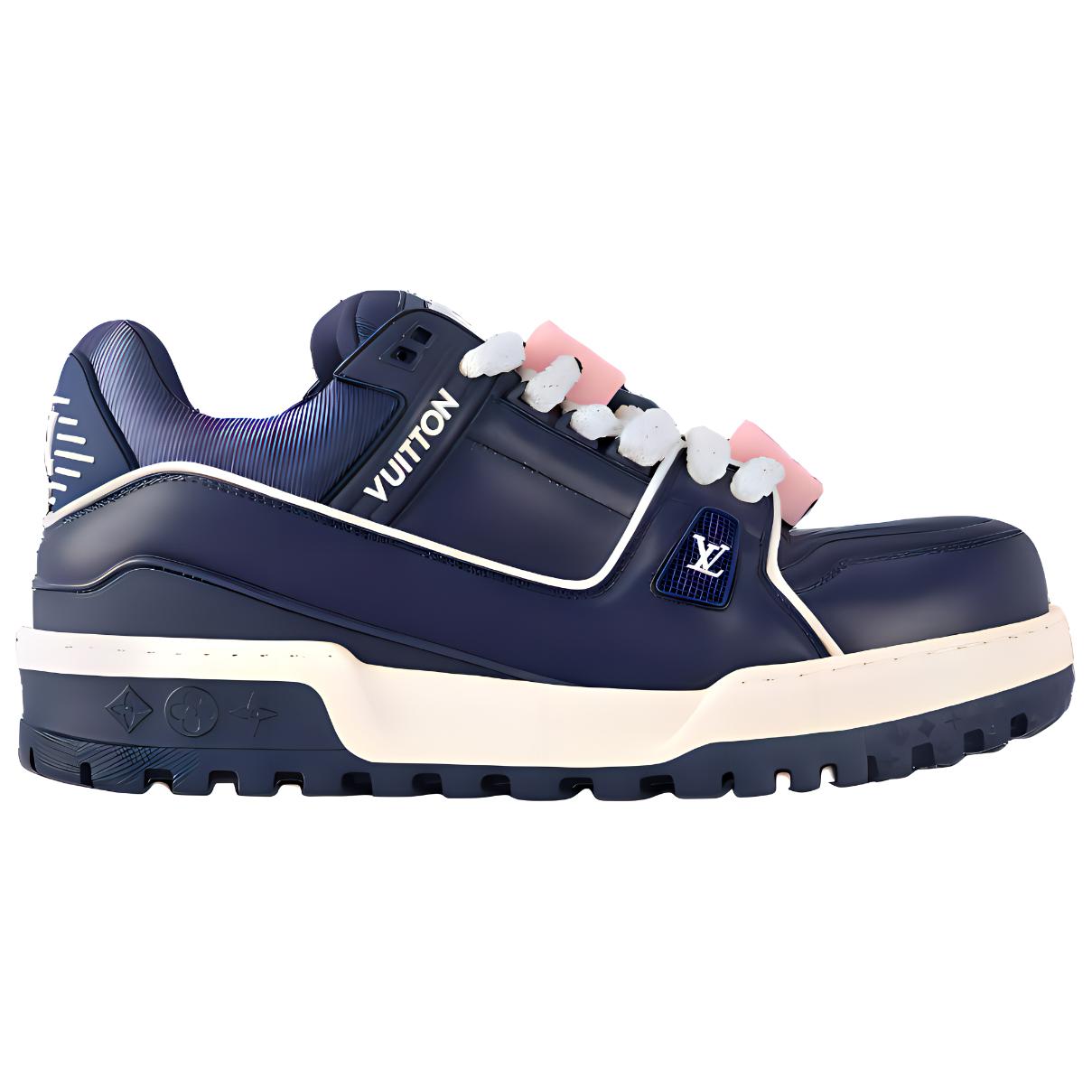 LOUIS VUITTON Trainer Maxi Low Top Casual Shoes Men's Dark Blue