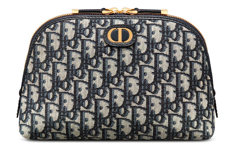 DIOR 30 Montaigne Fabric Clutch, Toiletry Bag, Storage Bag, Makeup Bag Women's Denim Blue
