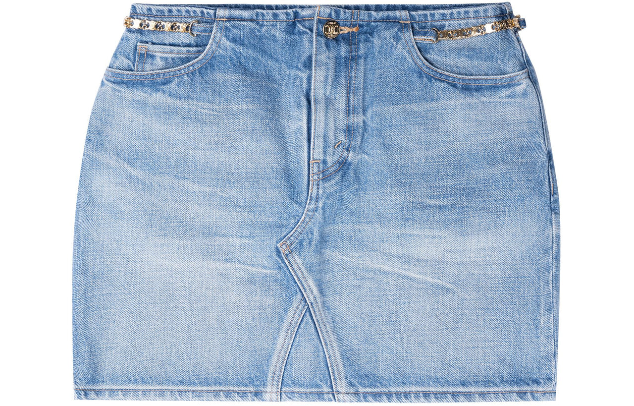 CELINE Denim Short Skirts Women's Blue