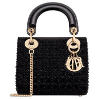 DIOR Lady Dior Satin Lady Dior Bag, Shoulder Bag, Crossbody Bag, Handbag Mini Women's Black
