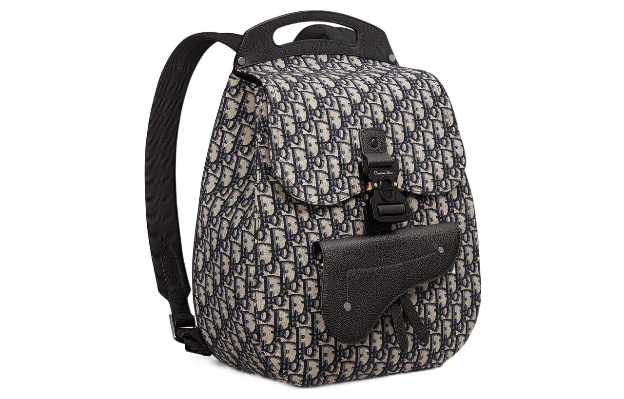 DIOR Fabric Laptop Backpack Men's Beige Black