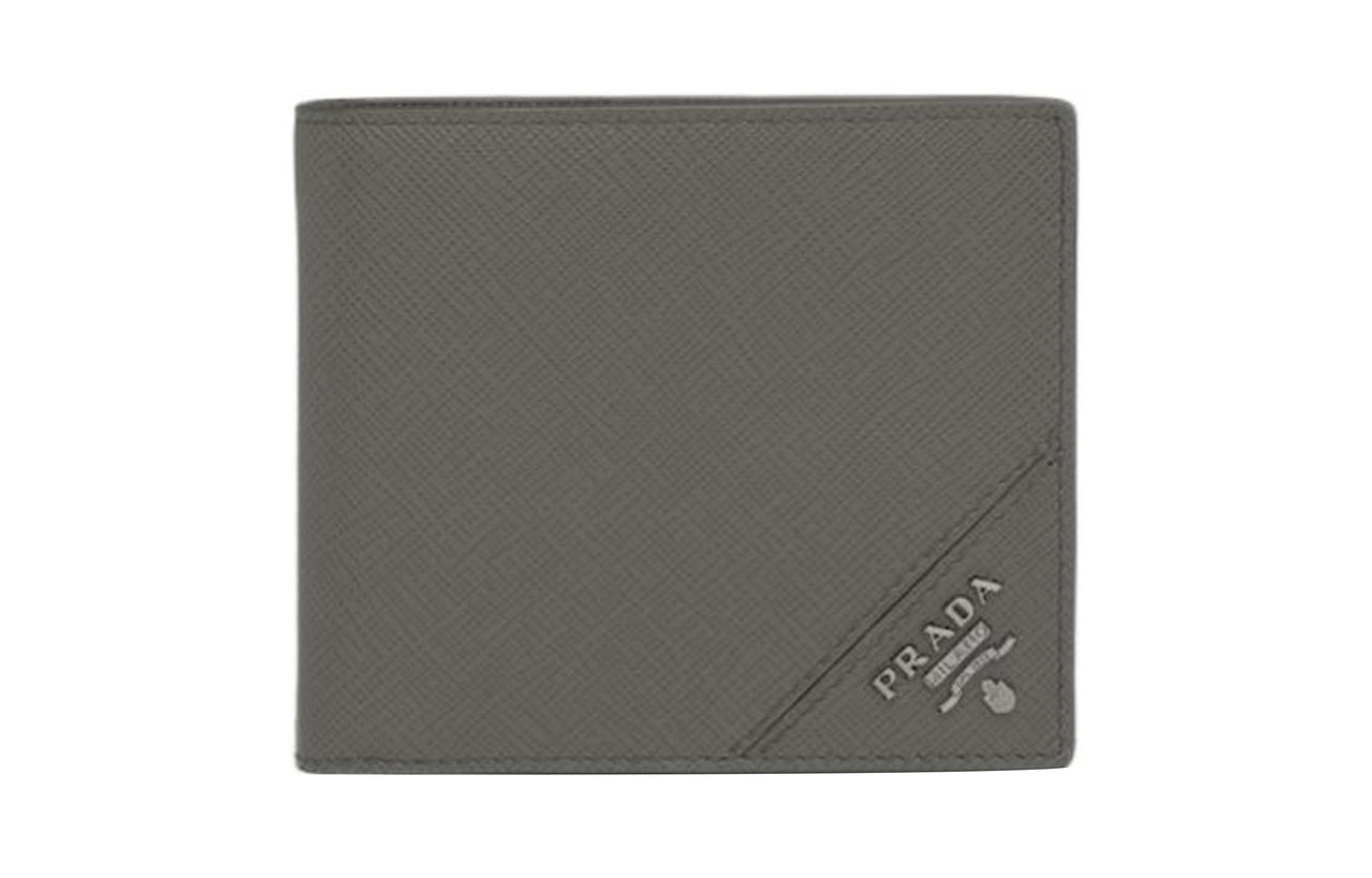 PRADA Saffiano Leather Wallet Men's Marble Gray