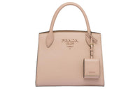 PRADA Monochrome Leather Tote Bag Shopping Bag Shoulder Bag Crossbody Bag Handbag Small Size Women's Soft Pink