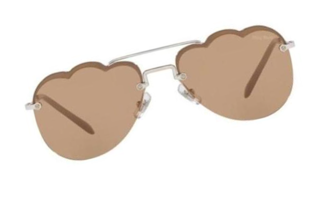 MIU MIU Acetate Metal Square Sunglasses Women's Gray
