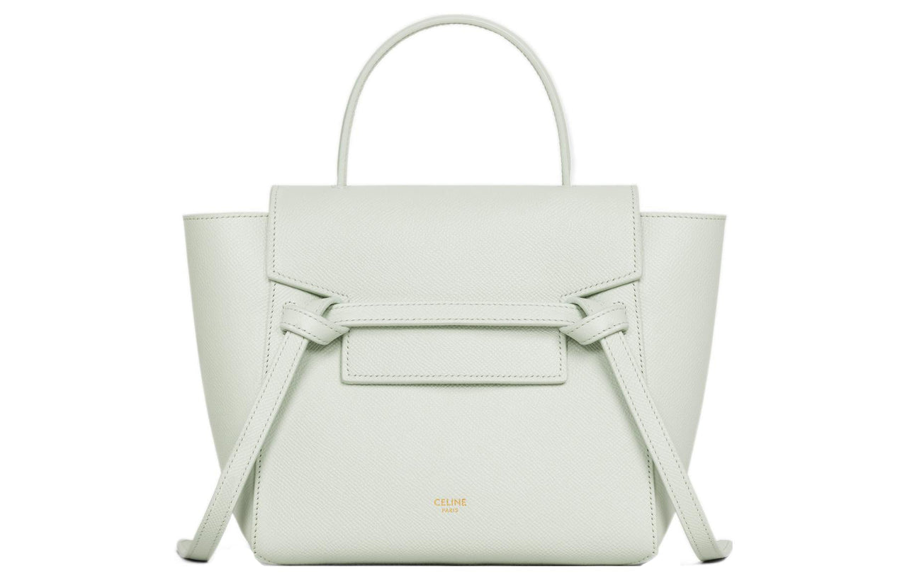 CELINE Grain Calfskin Catfish Bag, Shoulder Bag, Crossbody Bag Women's White