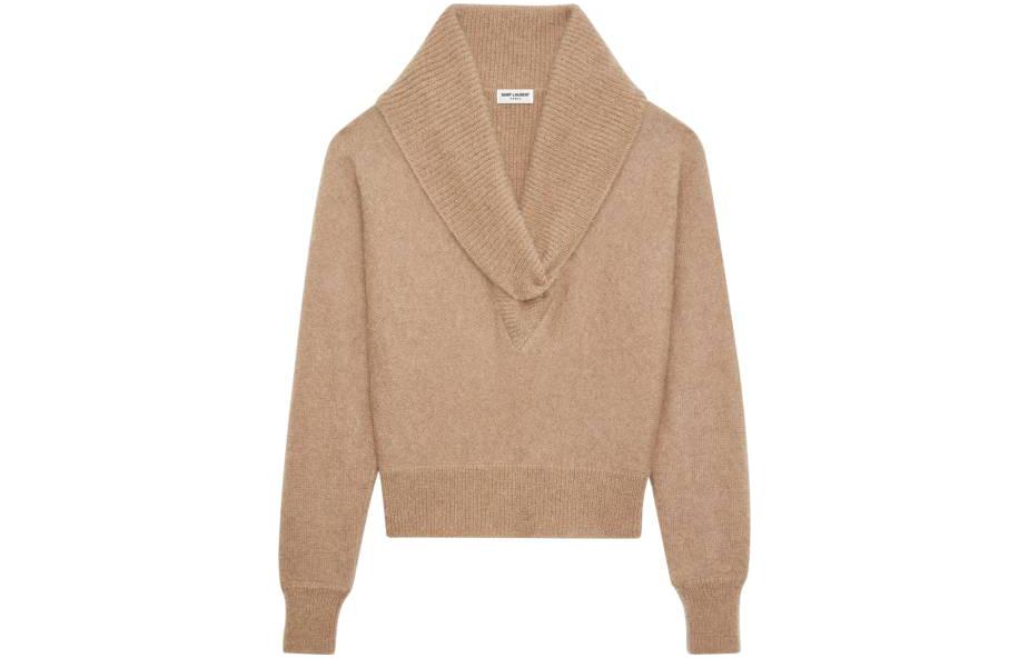 SAINT LAURENT Ribbed Trim Long-Sleeved Jumper