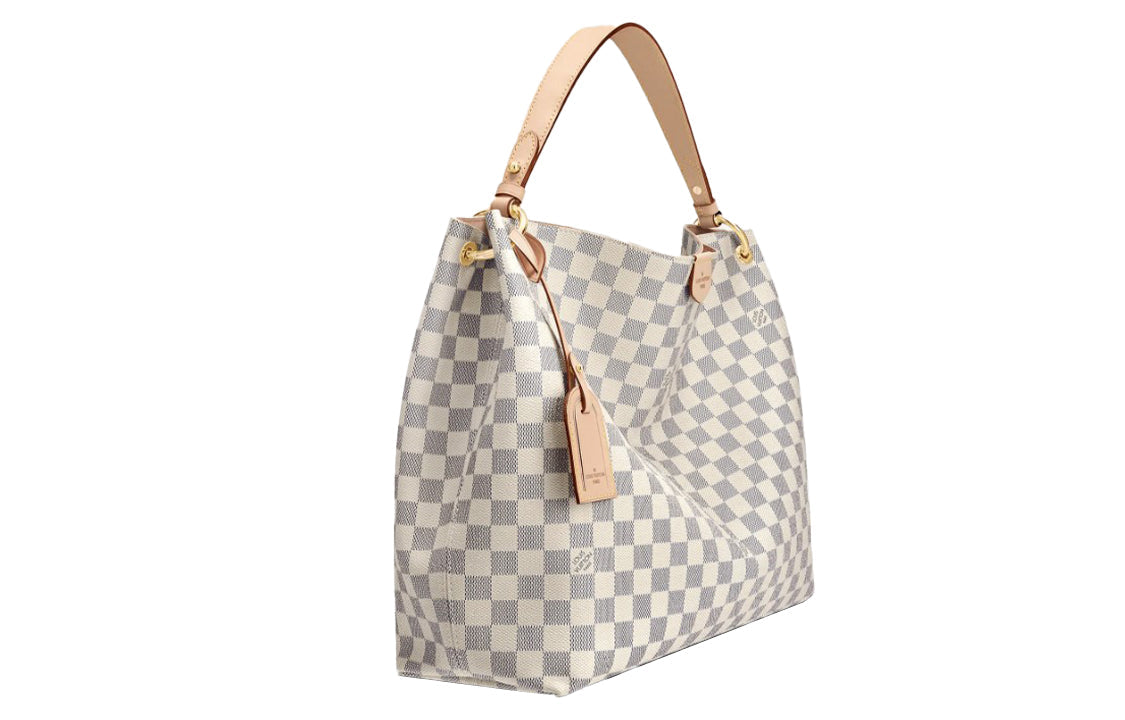LOUIS VUITTON Graceful Damier Azur Mm Rose Ballerine