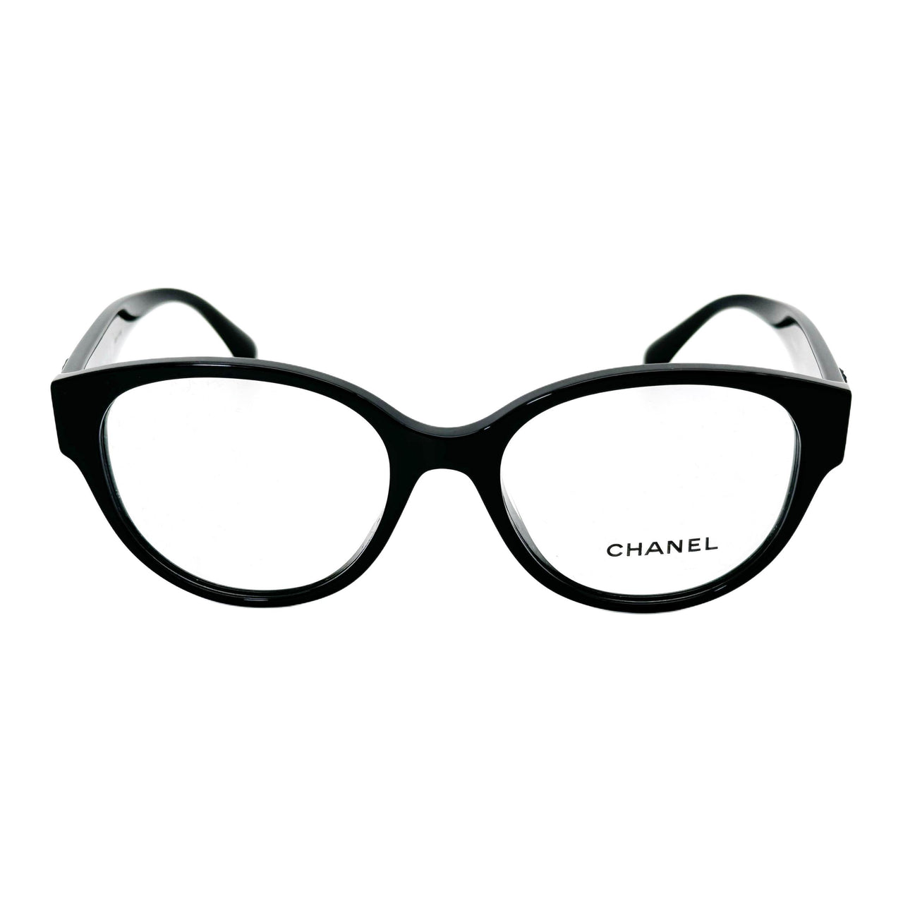 CHANEL Cat Eye Eyeglass Frames Unisex Black
