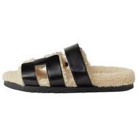 HERMES Chypre Rubber Sole Slip Resistant Slide Slippers Women's Black