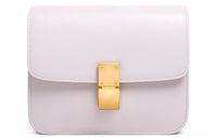 CELINE Classic Bo Cow Leather Block Bag Handbag Crossbody Bag Shoulder Bag Small Size Women's Lavender Gray