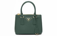 PRADA Galleria Killer Bag Leather Shoulder Bag Crossbody Bag Handbag Mini Women's Emerald Green