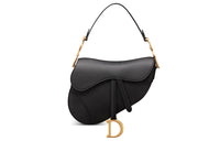 DIOR Saddle Cow Leather Saddle Bag, One Shoulder Handbag Regular Women's Black