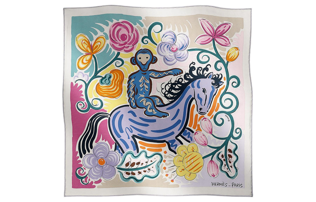 HERMES Silk Scarves Women's Multicolor