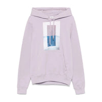Lanvin PURPLE COTTON JERSEY HOODIE SWEATER