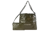 CHANEL Shiny Calfskin Tote Bag Shopping Bag Handbag Shoulder Bag Women's Jasper