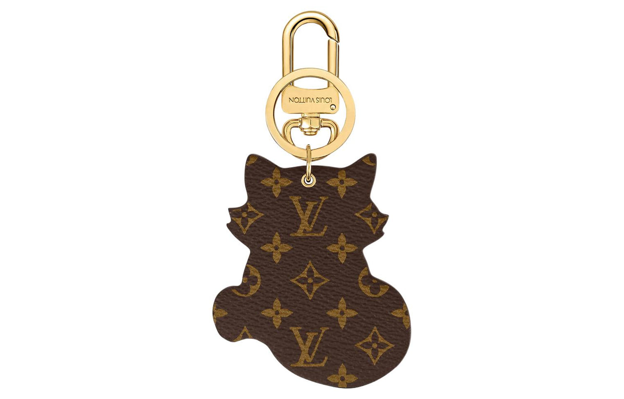 LOUIS VUITTON Metal Leather Pendant Women's Red
