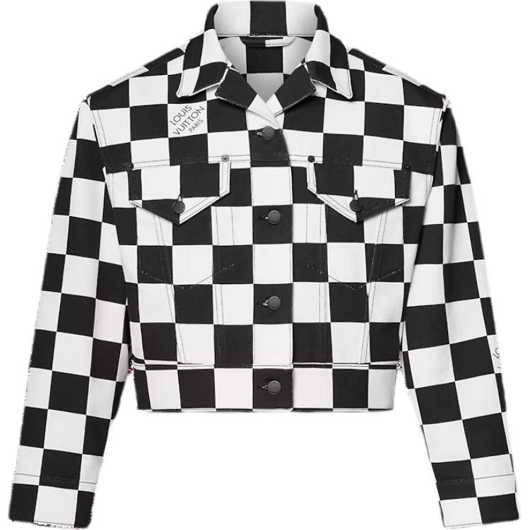 LOUIS VUITTON Cropped Damier Denim Jacket