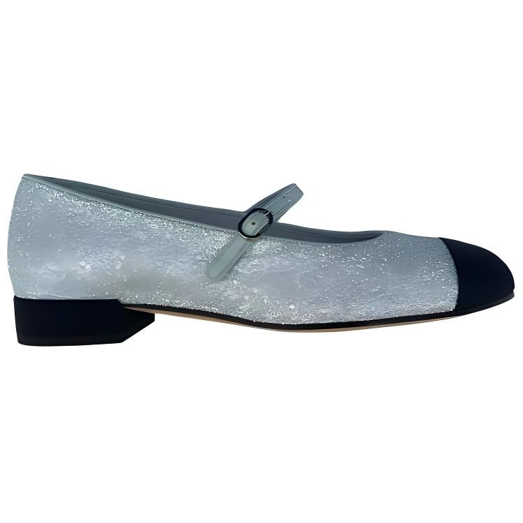 CHANEL Casual Single Shoes Women's Blue Black
