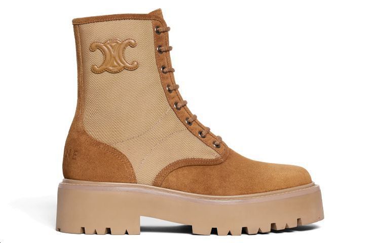 CELINE Ankle Boots Women's Dark Beige