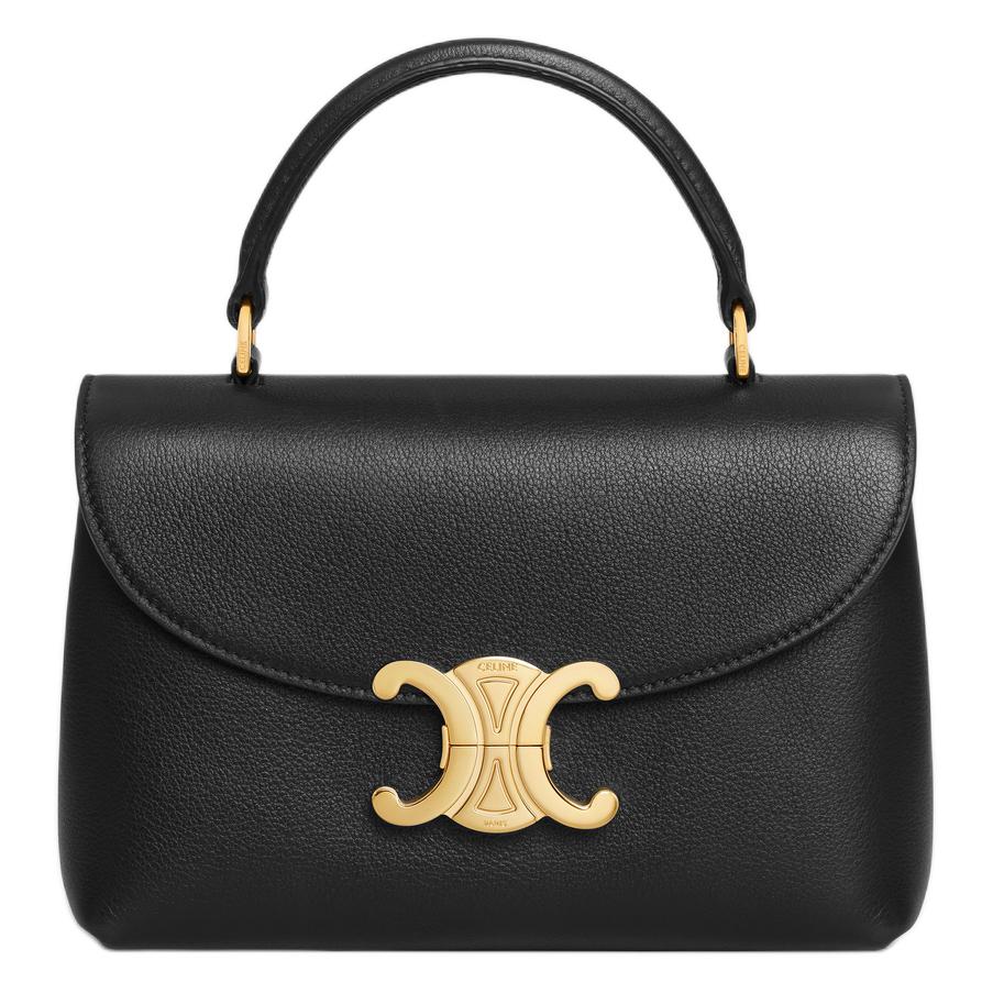 CELINE Cow Leather Shoulder Bag, Crossbody Bag, Handbag Women's Black